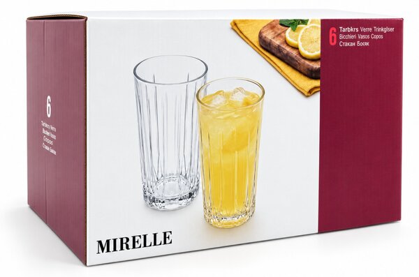 Mirelle long drink bordázott pohárkészlet 6 db-os 340 ml
