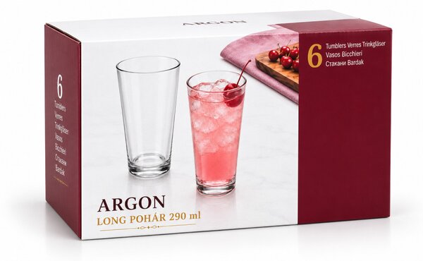 ARGON long drink üdítős pohárkészlet 6 db-os 290 ml