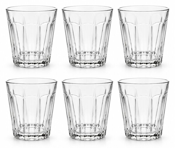 Mirelle whiskys pohár készlet bordázott 6 db-os 9 cm