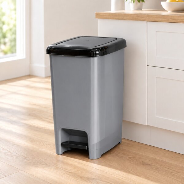 DÜNYA Slim pedálos szemetes 60 L 32x52x42,5 cm szürke-antracit
