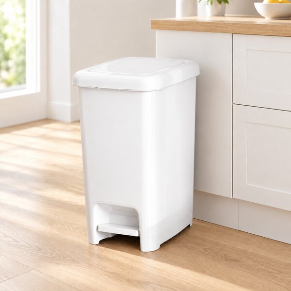 DÜNYA Slim pedálos szemetes 60 L 32x52x42,5 cm fehér