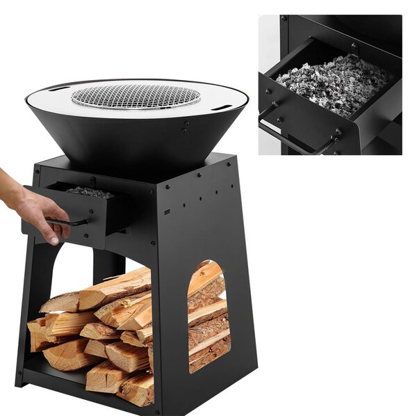 Kerti grillsütő tárolóval