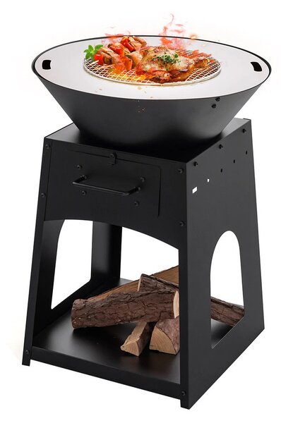 Kerti grillsütő tárolóval