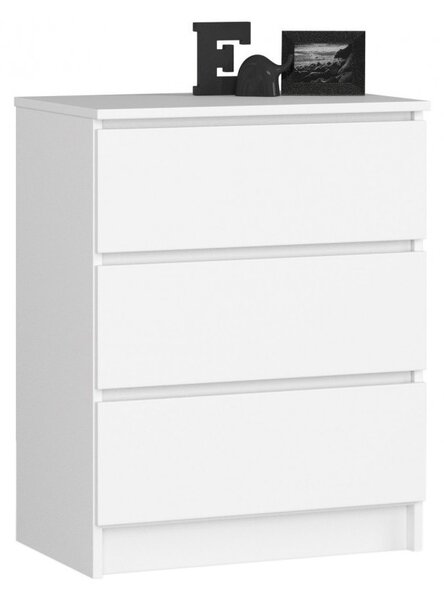3 fiókos komód fehér 60*77*40 cm