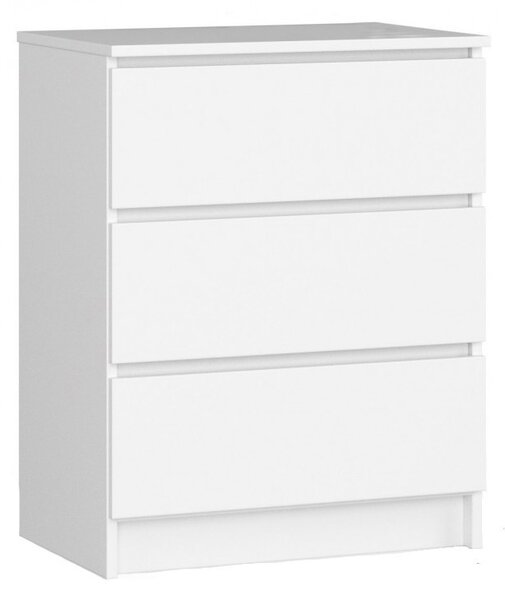 3 fiókos komód fehér 60*77*40 cm