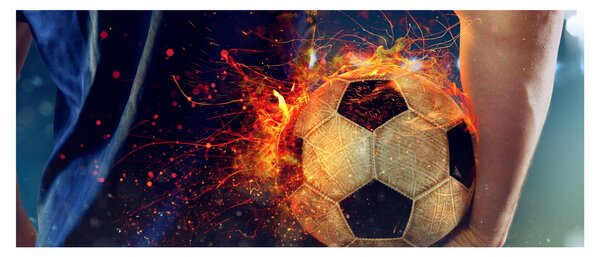 Kép - Futball-labda a tűzben (120x50 cm)