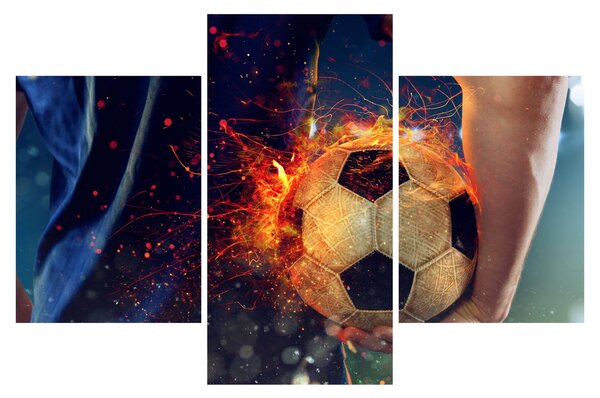 Kép - Futball-labda a tűzben (90x60 cm)