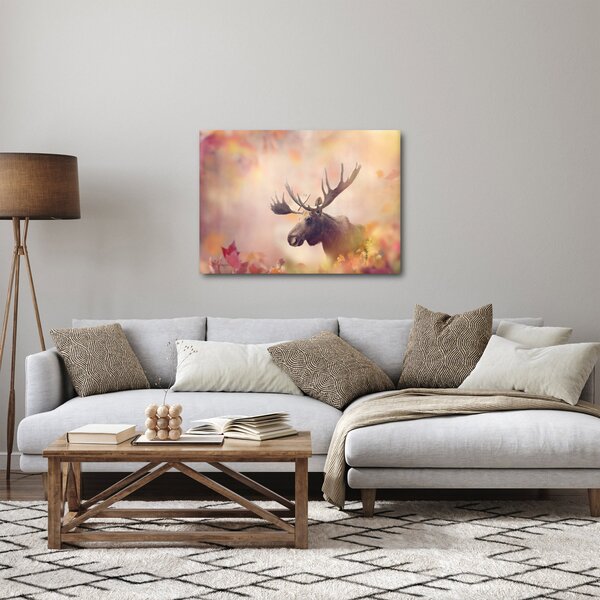 Kép - jávorszarvas az őszi levelekben (70x50 cm)