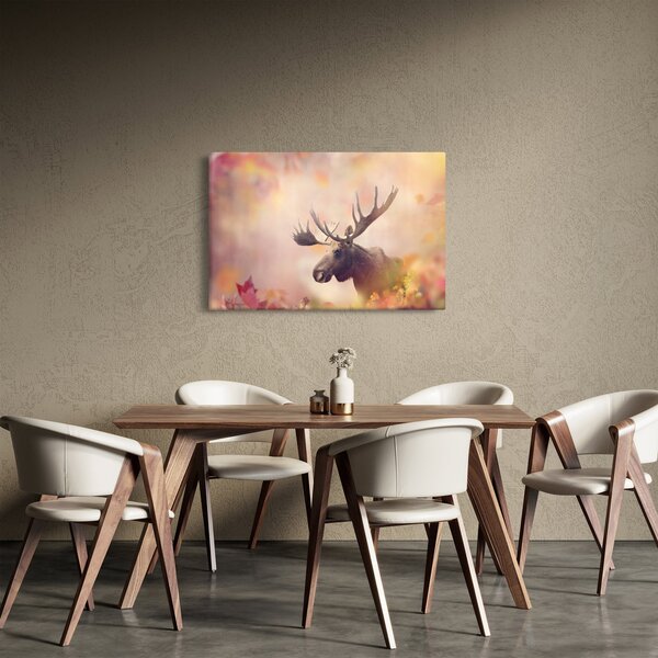 Kép - jávorszarvas az őszi levelekben (90x60 cm)