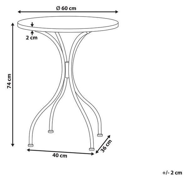 Bisztró asztal SPELLO 60 cm 60 cm Fehér