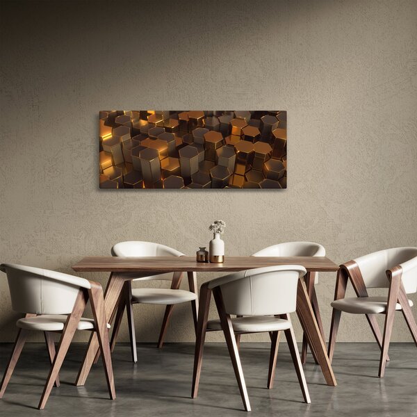 Kép - bronz hatszögek (120x50 cm)