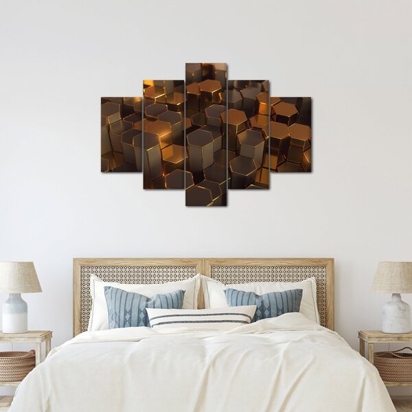 Kép - bronz hatszögek (150x105 cm)