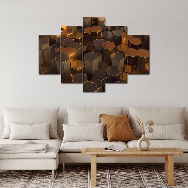 Kép - bronz hatszögek (150x105 cm)