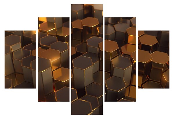 Kép - bronz hatszögek (150x105 cm)