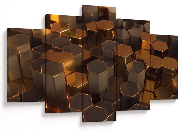 Kép - bronz hatszögek (150x105 cm)