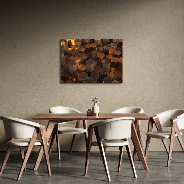 Kép - bronz hatszögek (70x50 cm)