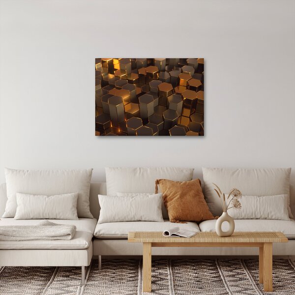 Kép - bronz hatszögek (70x50 cm)