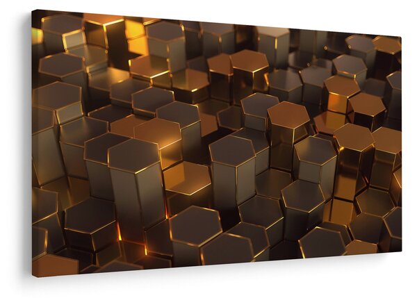 Kép - bronz hatszögek (90x60 cm)