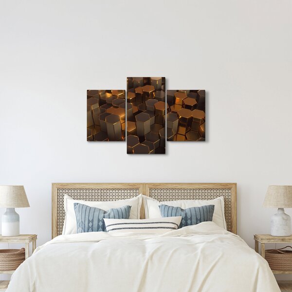 Kép - bronz hatszögek (90x60 cm)