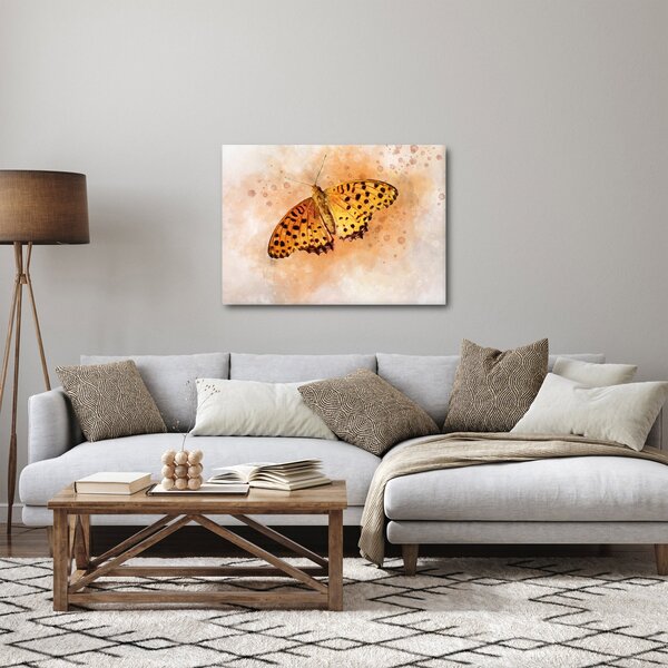Kép - narancssárga pillangó, akvarell (70x50 cm)