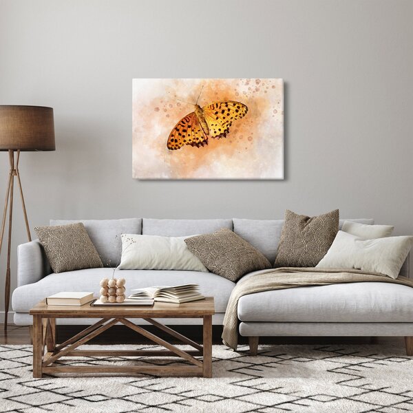 Kép - narancssárga pillangó, akvarell (90x60 cm)