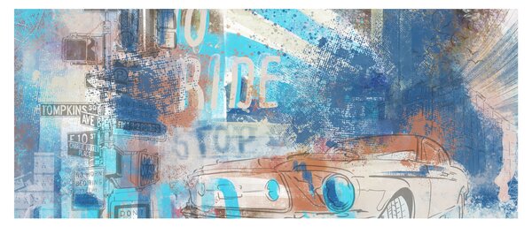 Kép - lovaglásra született, kék tónusok (120x50 cm)