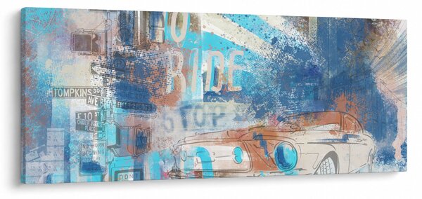 Kép - lovaglásra született, kék tónusok (120x50 cm)