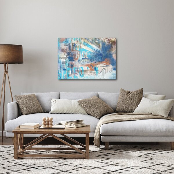 Kép - lovaglásra született, kék tónusok (70x50 cm)
