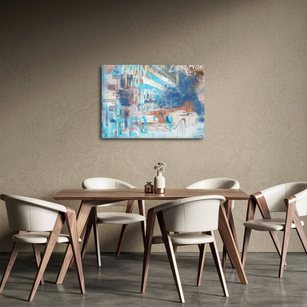 Kép - lovaglásra született, kék tónusok (70x50 cm)