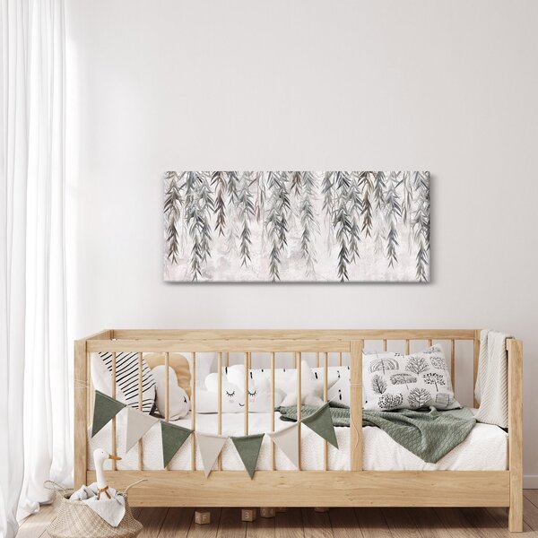 Kép - Fűzfa gallyak szürke vakolatban (120x50 cm)