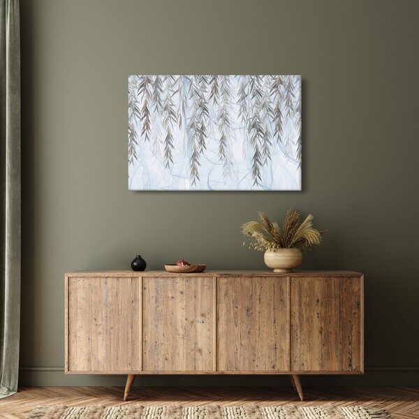 Kép - Fűzfa gallyak kék alapon (90x60 cm)
