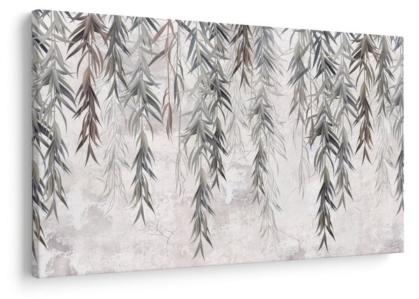 Kép - Fűzfa gallyak szürke vakolatban (90x60 cm)