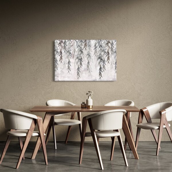 Kép - Fűzfa gallyak szürke vakolatban (90x60 cm)