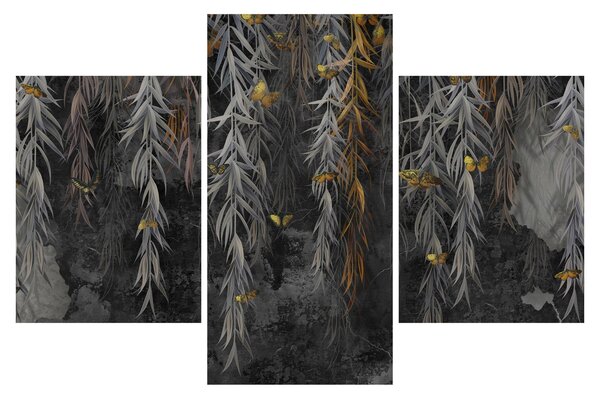 Kép -Fűzfa gallyak fekete háttérrel (90x60 cm)