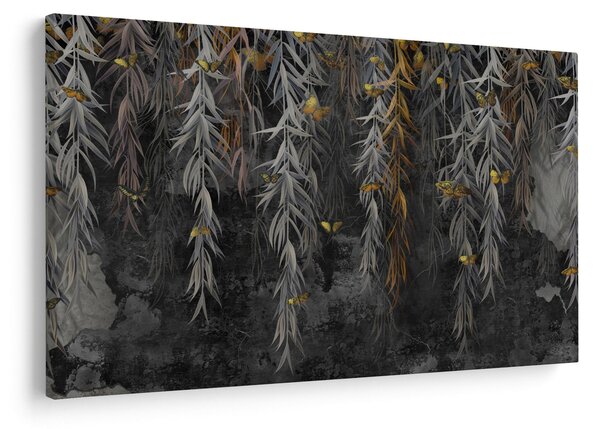 Kép -Fűzfa gallyak fekete háttérrel (90x60 cm)