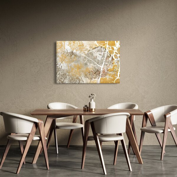 Kép - Vintage fal virágokkal (90x60 cm)