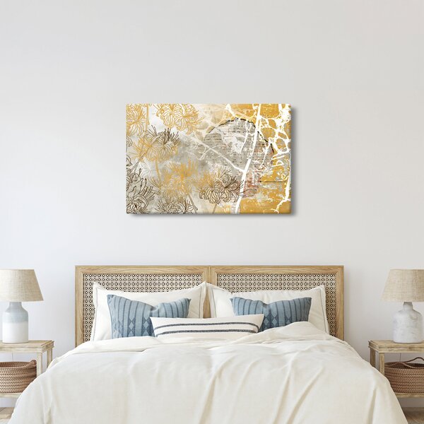 Kép - Vintage fal virágokkal (90x60 cm)