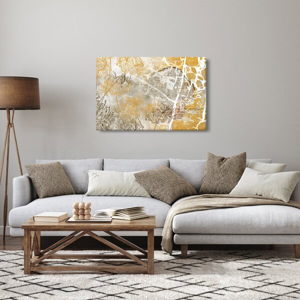 Kép - Vintage fal virágokkal (90x60 cm)