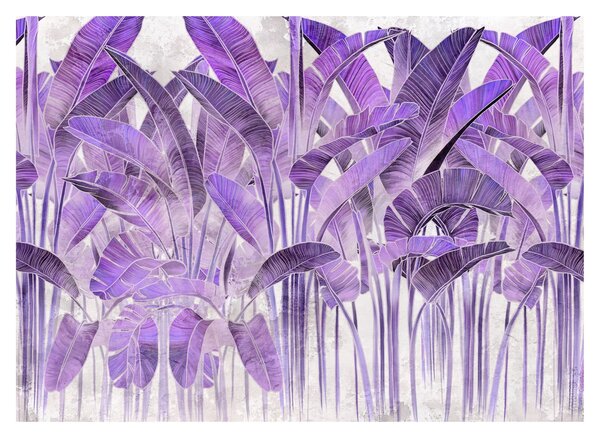 Kép - Lila levelek vakolatban (70x50 cm)