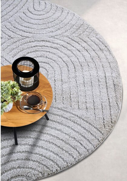 Világosszürke kerek szőnyeg ø 160 cm Panglao New York Light Grey – Elle Decoration