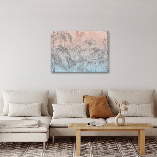 Kép - Trópusi növények a falon (70x50 cm)