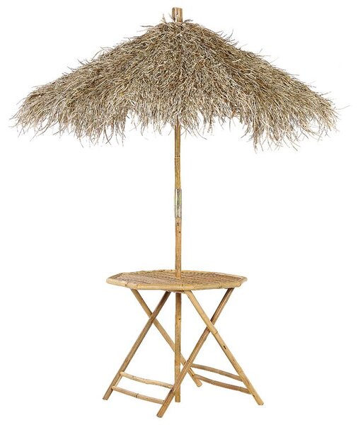 Bambusz kerti asztal napernyővel MOLISE