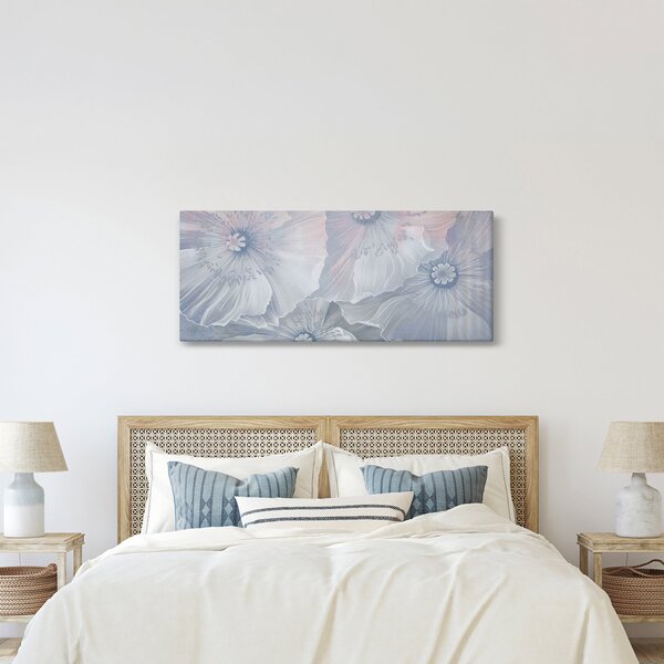 Kép - Kék virágok a falon (120x50 cm)