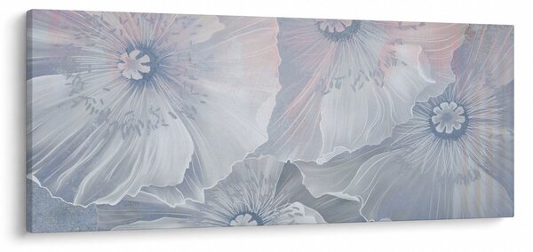 Kép - Kék virágok a falon (120x50 cm)