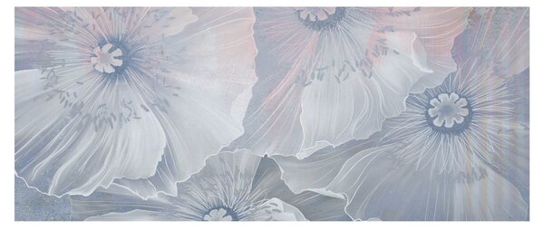 Kép - Kék virágok a falon (120x50 cm)