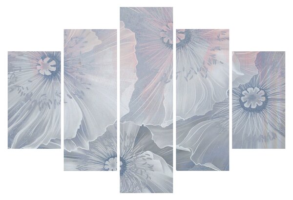 Kép - Kék virágok a falon (150x105 cm)