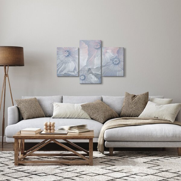 Kép - Kék virágok a falon (90x60 cm)