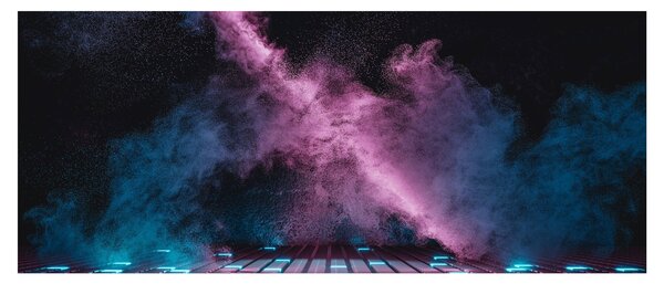 Kép - Rózsaszín-kék füst (120x50 cm)