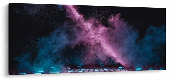 Kép - Rózsaszín-kék füst (120x50 cm)