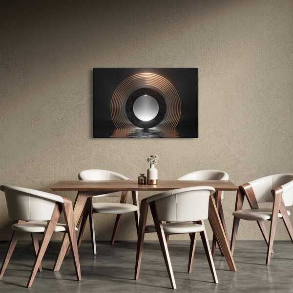 Kép - absztrakció, hold a víz felett (90x60 cm)